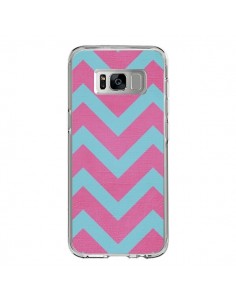 Coque Samsung S8 Strawberry Chevron Rose Bleu - Mary Nesrala
