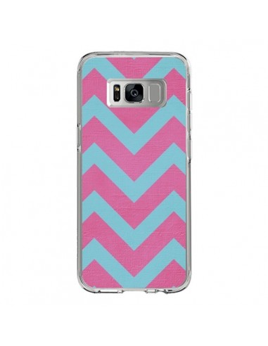 Coque Samsung S8 Strawberry Chevron Rose Bleu - Mary Nesrala