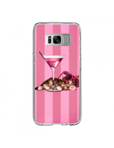 Coque Samsung S8 Chaton Chat Kitten Cocktail Lunettes Coeur - Maryline Cazenave