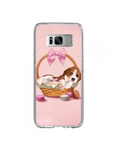 Coque Samsung S8 Chien Dog Panier Noeud Papillon Macarons - Maryline Cazenave