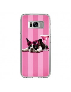 Coque Samsung S8 Chien Dog Cocktail Lunettes Coeur Rose -...