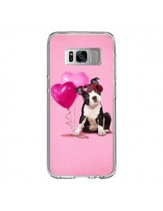Coque Samsung S8 Chien Dog Ballon Lunettes Coeur Rose -...