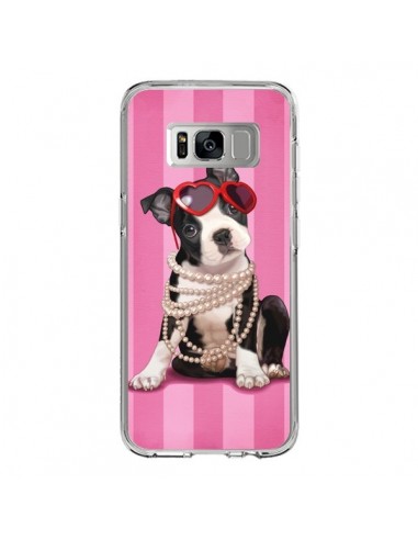 Coque Samsung S8 Chien Dog Fashion Collier Perles Lunettes Coeur - Maryline Cazenave