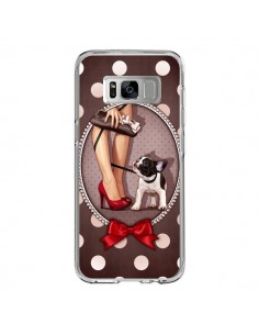 Coque Samsung S8 Lady Jambes Chien Dog Pois Noeud...