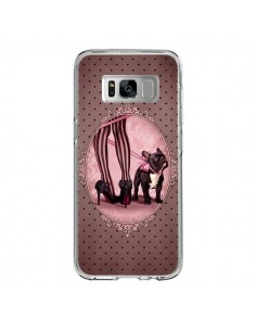 Coque Samsung S8 Lady Jambes Chien Dog Rose Pois Noir -...