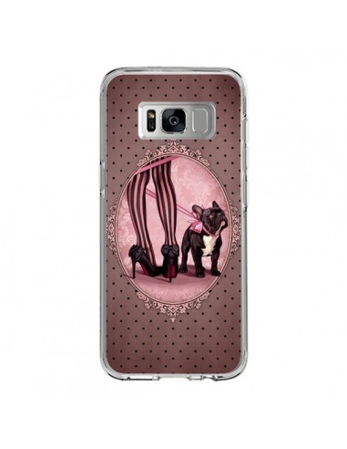 Coque Samsung S8 Lady Jambes Chien Dog Rose Pois Noir - Maryline Cazenave