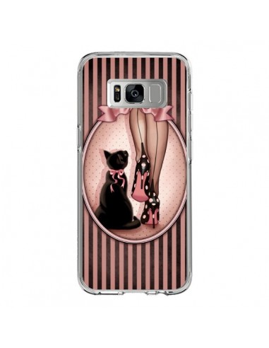 Coque Samsung S8 Lady Chat Noeud Papillon Pois Chaussures - Maryline Cazenave