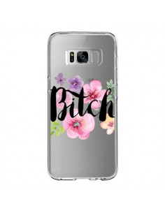 Coque Samsung S8 Bitch Flower Fleur Transparente -...