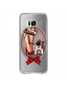 Coque Samsung S8 Lady Jambes Chien Bulldog Dog Pois Noeud...