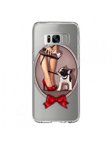 Coque Samsung S8 Lady Jambes Chien Bulldog Dog Pois Noeud Papillon Transparente - Maryline Cazenave