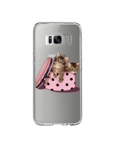 Coque Samsung S8 Chaton Chat Kitten Boite Pois Transparente - Maryline Cazenave