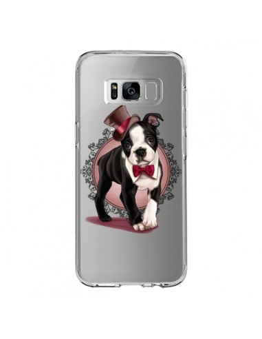 Coque Samsung S8 Chien Bulldog Dog Gentleman Noeud Papillon Chapeau Transparente - Maryline Cazenave