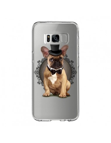 Coque Samsung S8 Chien Bulldog Noeud Papillon Chapeau Transparente - Maryline Cazenave