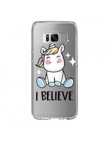 Coque Samsung S8 Licorne I Believe Transparente - Maryline Cazenave