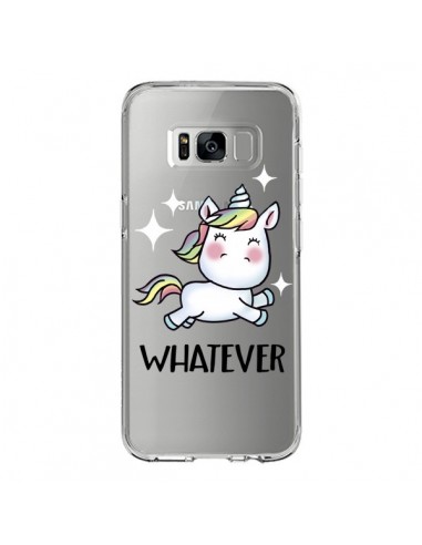 Coque Samsung S8 Licorne Whatever Transparente - Maryline Cazenave