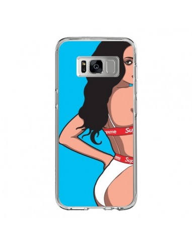 Coque Samsung S8 Pop Art Femme Bleu - Mikadololo