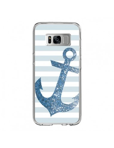 Coque Samsung S8 Ancre Bleu Navire - Monica Martinez