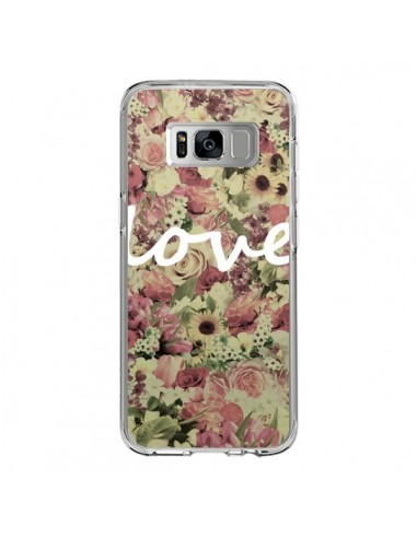 Coque Samsung S8 Love Blanc Flower - Monica Martinez