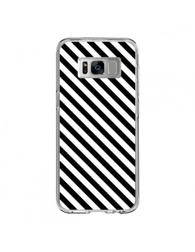 Coque Samsung S8 Bonbon Candy Noire et Blanche Rayée - Nico