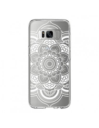 Coque Samsung S8 Mandala Blanc Azteque Transparente - Nico