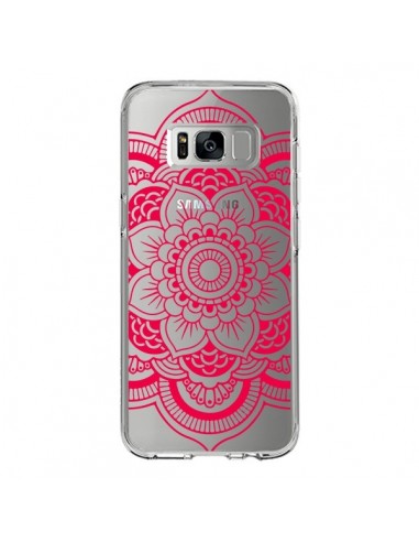 Coque Samsung S8 Mandala Rose Fushia Azteque Transparente - Nico
