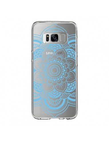 Coque Samsung S8 Mandala Bleu Azteque Transparente - Nico