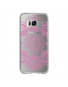 Coque Samsung S8 Mandala Rose Clair Azteque Transparente...