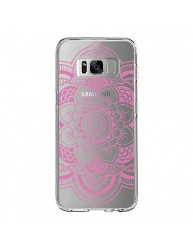 Coque Samsung S8 Mandala Rose Clair Azteque Transparente - Nico