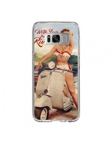 Coque Samsung S8 Pin Up With Love From the Riviera Vespa Vintage - Nico