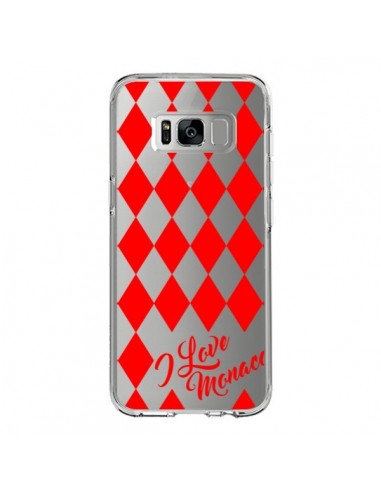 Coque Samsung S8 I Love Monaco et Losange Rouge - Nico