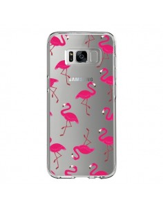 Coque Samsung S8 flamant Rose et Flamingo Transparente -...