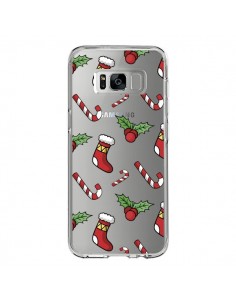 Coque Samsung S8 Chaussette Sucre d'Orge Houx de Noël...
