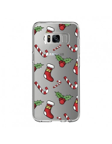 Coque Samsung S8 Chaussette Sucre d'Orge Houx de Noël transparente - Nico
