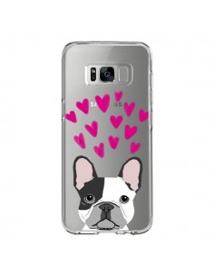 Coque Samsung S8 Bulldog Français Coeurs Chien...