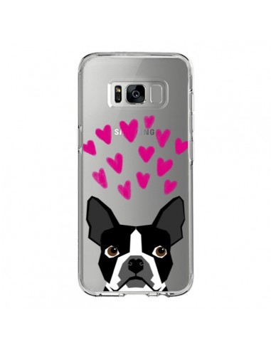 Coque Samsung S8 Boston Terrier Coeurs Chien Transparente - Pet Friendly