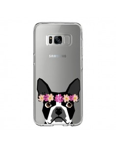 Coque Samsung S8 Boston Terrier Fleurs Chien Transparente...