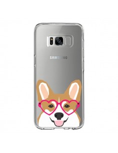 Coque Samsung S8 Chien Marrant Lunettes Coeurs...