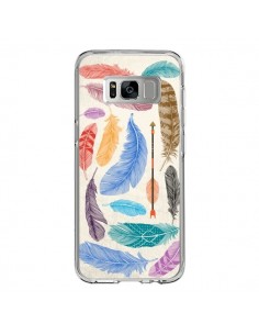Coque Samsung S8 Feather Plumes Multicolores - Rachel...