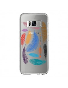 Coque Samsung S8 Plume Feather Couleur Transparente -...