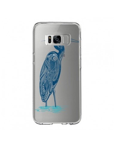 Coque Samsung S8 Heron Blue Oiseau Transparente - Rachel Caldwell
