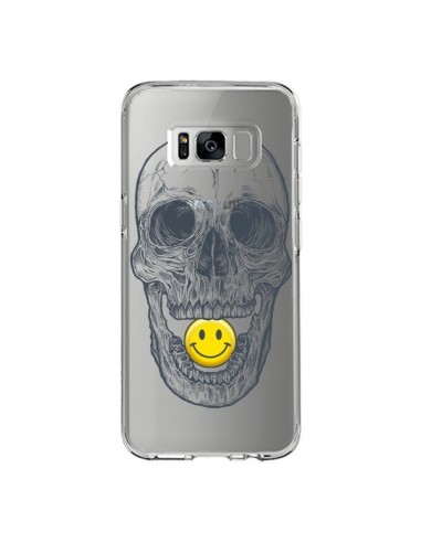 Coque Samsung S8 Tête de Mort Smiley Transparente - Rachel Caldwell