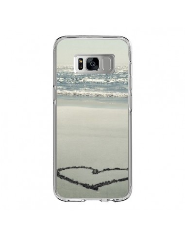 Coque Samsung S8 Coeoeur Plage Beach Mer Sea Love Sable Sand - R Delean