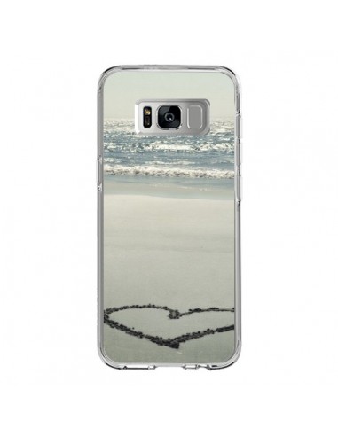Coque Samsung S8 Coeoeur Plage Beach Mer Sea Love Sable Sand - R Delean