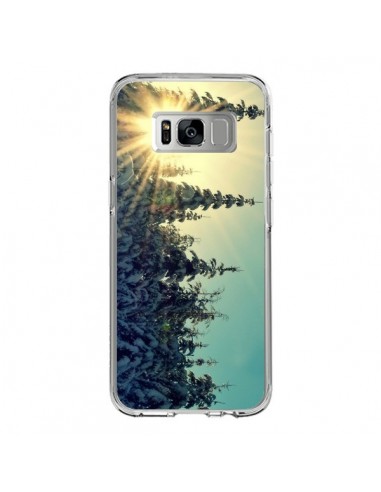 Coque Samsung S8 Hiver Paysage Neige Montagnes Sapins Ski - R Delean