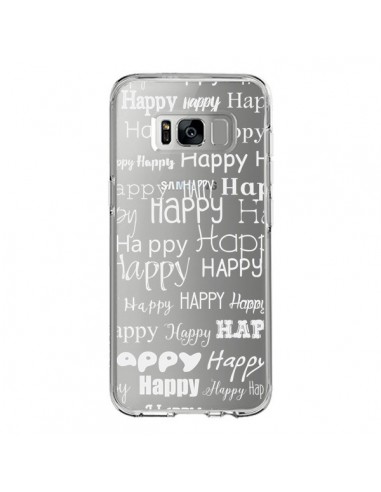 Coque Samsung S8 Happy Happy Blanc Transparente - R Delean