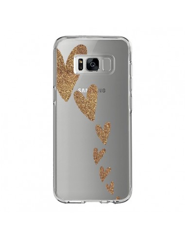 Coque Samsung S8 Coeur Falling Gold Hearts Transparente - Sylvia Cook
