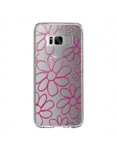Coque Samsung S8 Flower Garden Pink Fleur Transparente -...