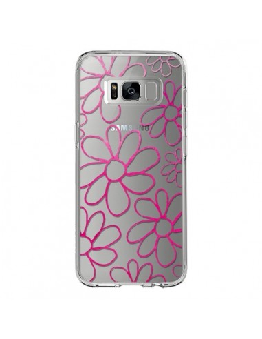 Coque Samsung S8 Flower Garden Pink Fleur Transparente - Sylvia Cook