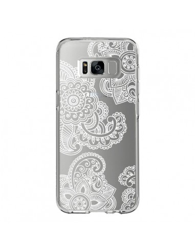 Coque Samsung S8 Lacey Paisley Mandala Blanc Fleur Transparente - Sylvia Cook