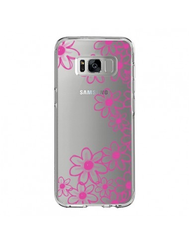 Coque Samsung S8 Pink Flowers Fleurs Roses Transparente - Sylvia Cook